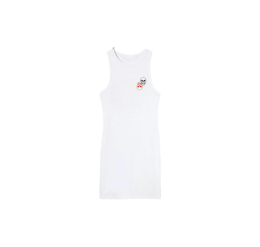 White Skully Tank Dress